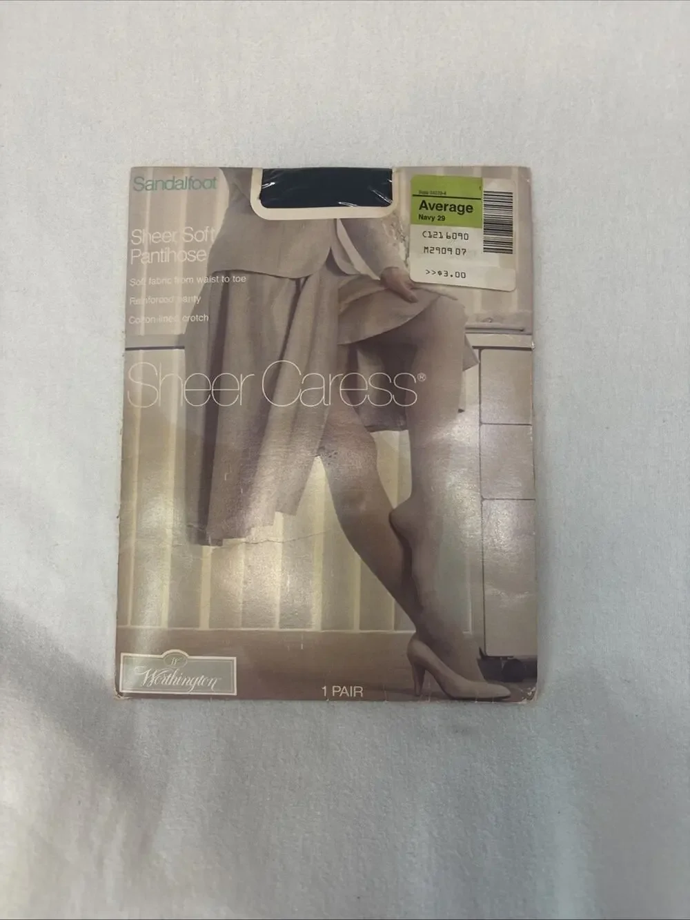 JCPenney Sheer Caress Pantyhose Average Navy 29 Sandalfoot